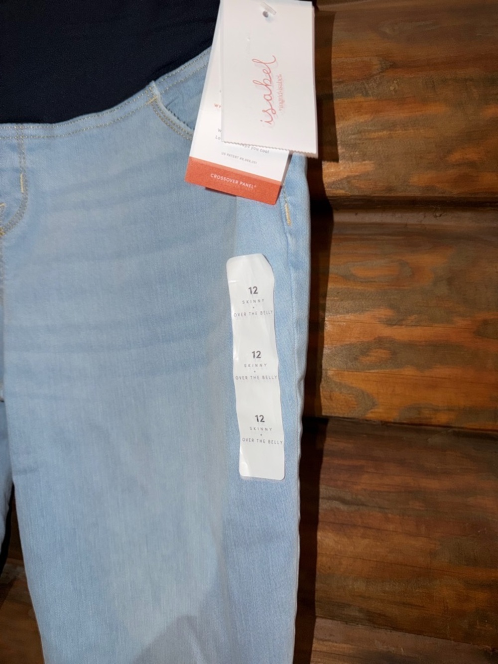 Light Wash Women's Stretch Maternity Jeans-
Size-12 Isabel by Ingrid &Isabel NWT - Picture 3 of 5